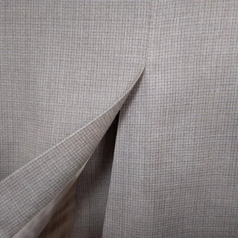 Stafford | Plaid Silk Wool Blazer Jacket Light Brown | Size 44R